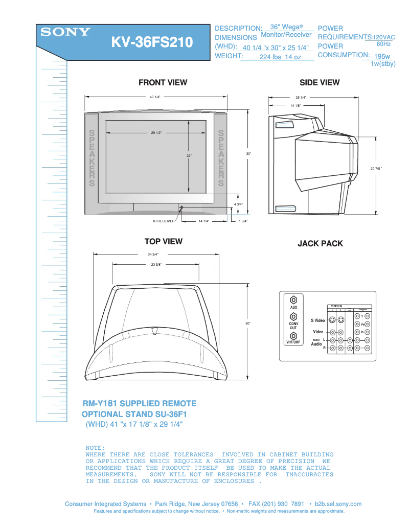 Image de la première page du manuel de l'appareil KV-36FS210