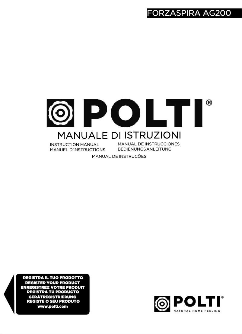 Image de la première page du manuel de l'appareil Forzaspira AG200