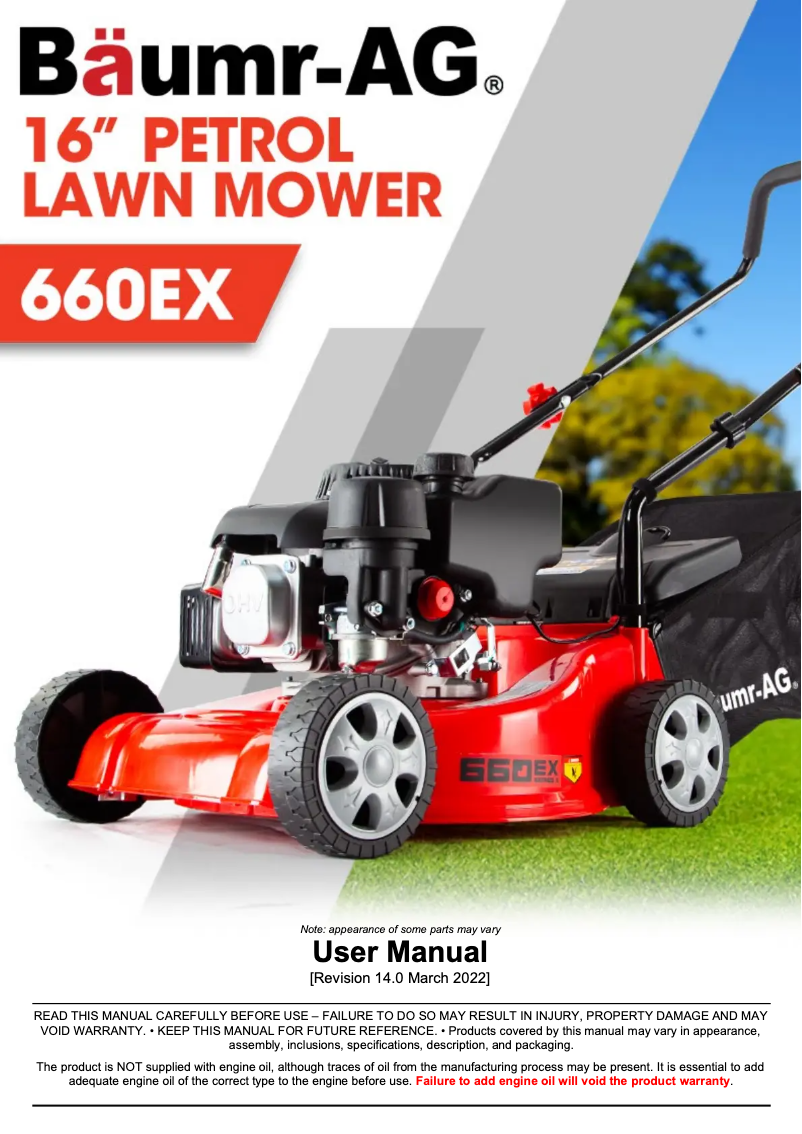 Page n°1 - Manuel utilisateur Baumr-AG 660EX