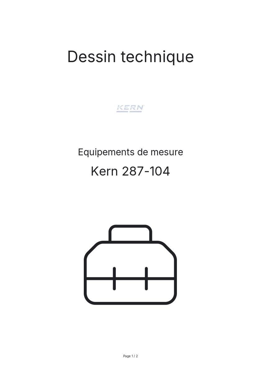 Page n°1 - Dessin technique Kern 287-104