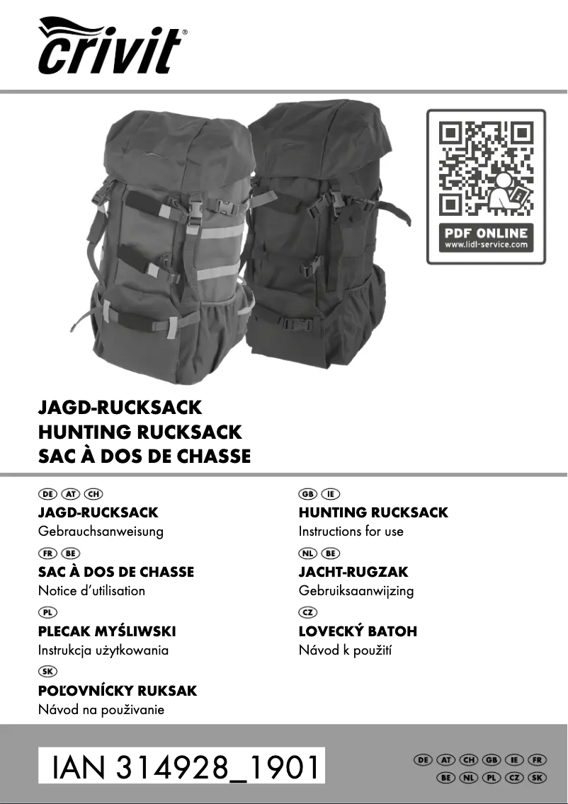 Page n°1 - Manuel utilisateur Crivit IAN 314928