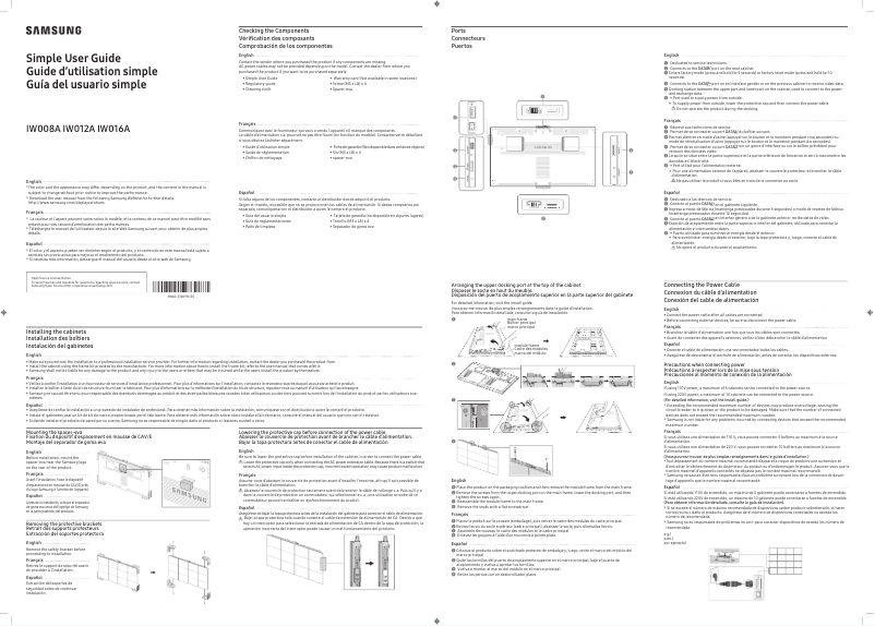 Page 1 de la notice Guide de démarrage rapide Samsung IW008A