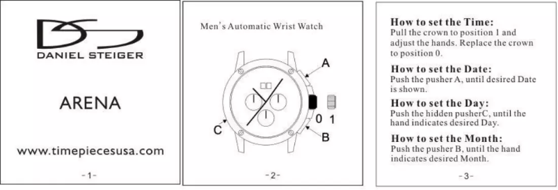 Image de la première page du manuel de l'appareil Arena