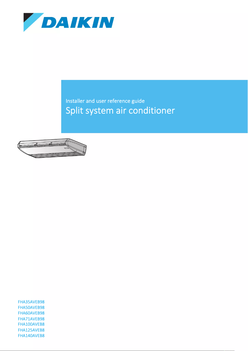 Página 1 del manual Guía de instalación Daikin FHA71AVEB9