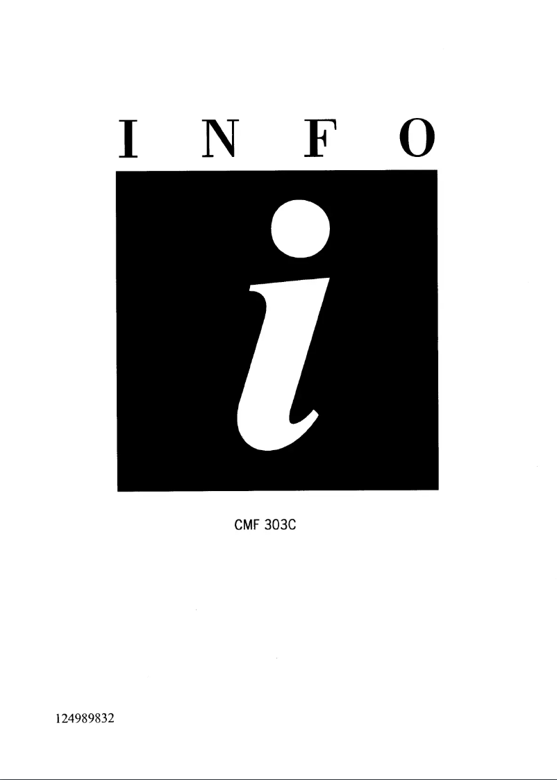 Image de la première page du manuel de l'appareil CMF 303C