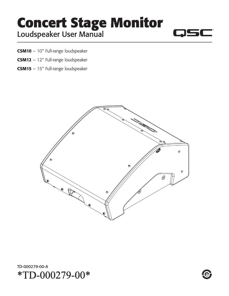 Page 1 de la notice Manuel utilisateur QSC CSM10