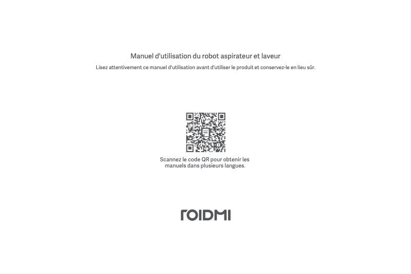 Page 1 de la notice Manuel utilisateur Roidmi EVE ROOK