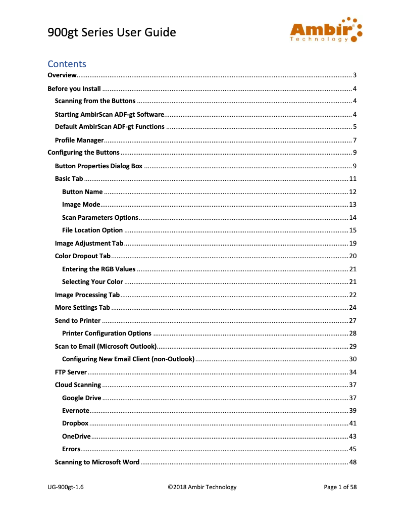 Page n°1 - Manuel utilisateur Ambir nScan 940gt