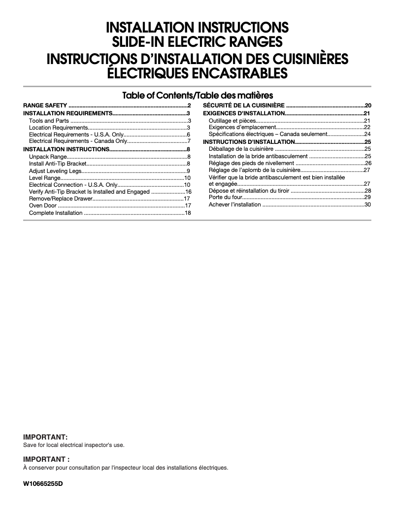 Page 1 de la notice Guide d'installation KitchenAid KSIB900ESS