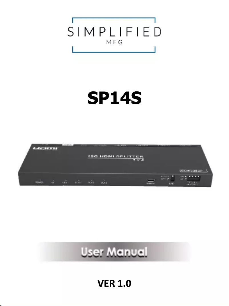 Page 1 de la notice Manuel utilisateur Simplified MFG SP14S