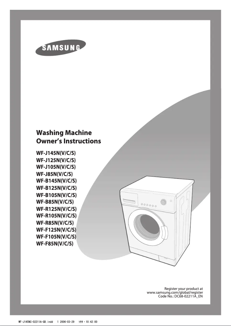 Page n°1 - Manuel utilisateur Samsung WF-B145N