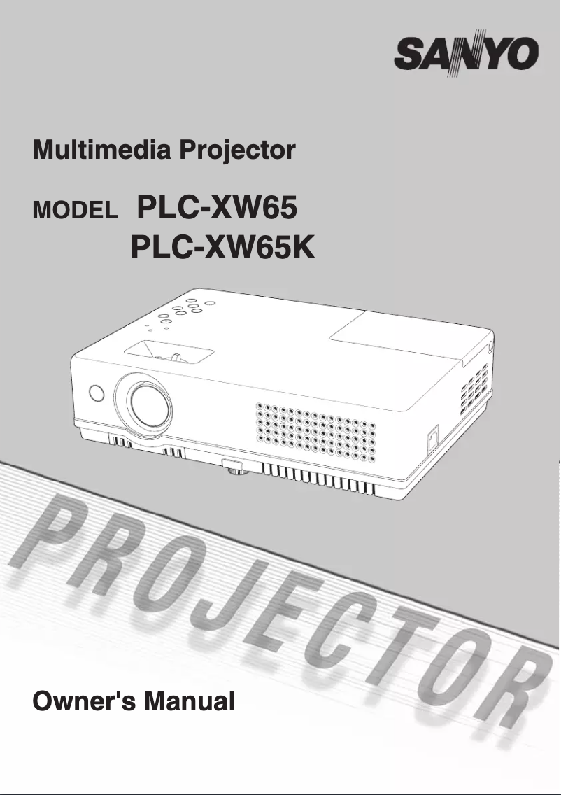 Page 1 de la notice Manuel utilisateur Sanyo PLC-XW65
