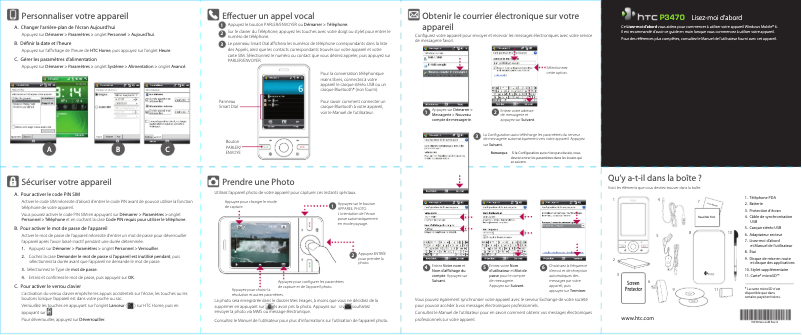 Page 1 de la notice Manuel utilisateur HTC P3470