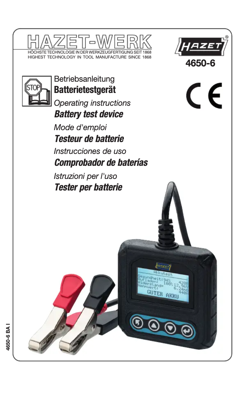 Page 1 de la notice Manuel utilisateur Hazet 4650-6