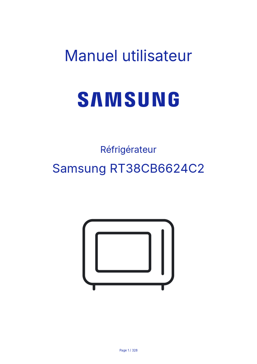 Page n°1 - Manuel utilisateur Samsung RT38CB6624C2