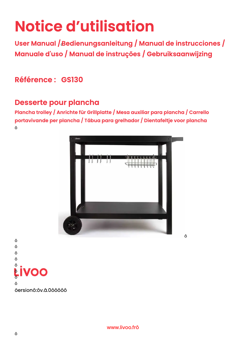 Page 1 de la notice Manuel utilisateur Livoo GS130
