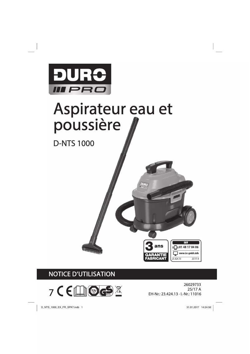 Page 1 de la notice Manuel utilisateur DURO D-NTS 1000