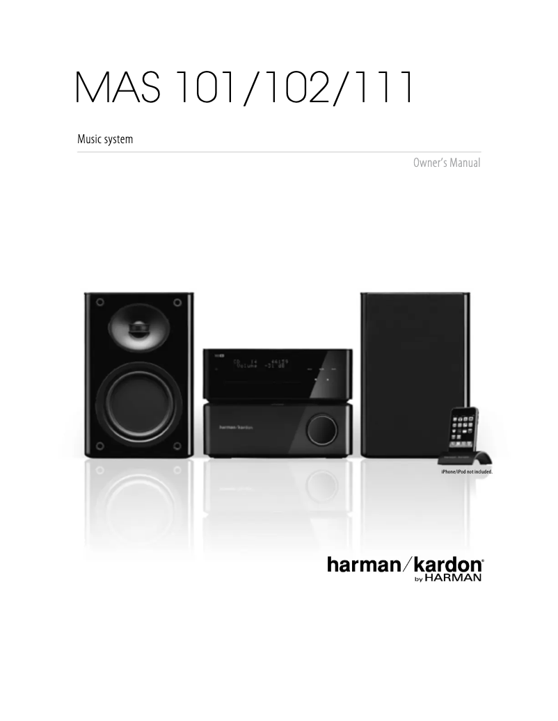 Page 1 de la notice Manuel utilisateur Harman Kardon MAS 101