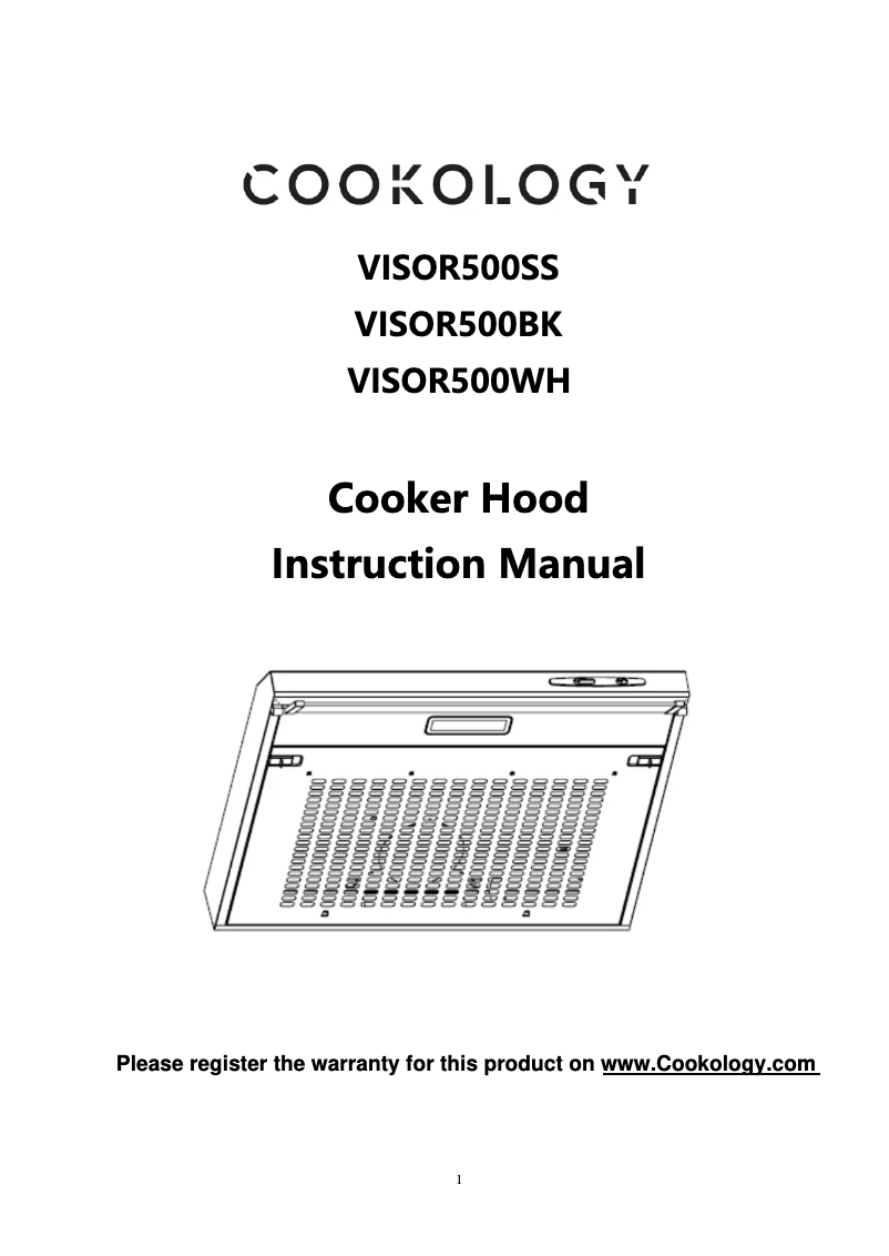 Page n°1 - Manuel utilisateur Cookology VISOR500WH
