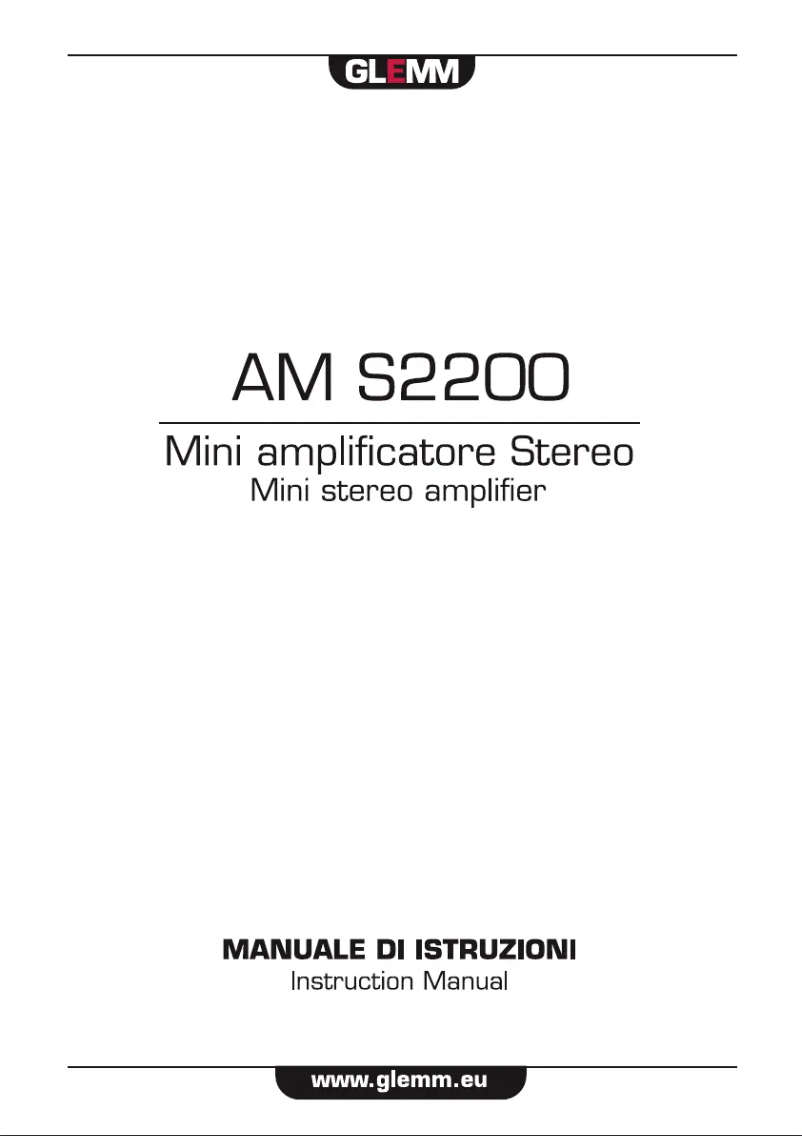 Page n°1 - Manuel utilisateur Glemm AM S2200