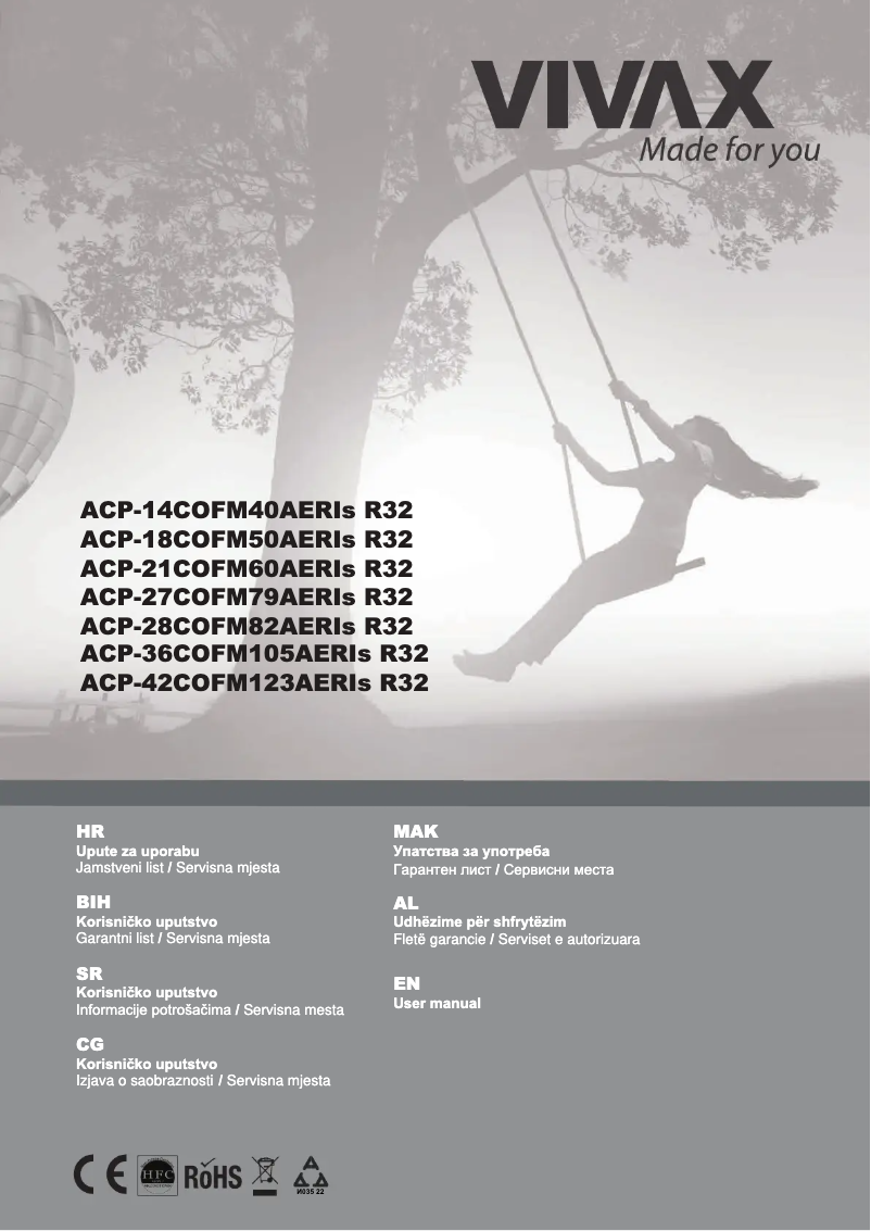 Page 1 de la notice Fiche technique Vivax ACP-14COFM40AERIs R32