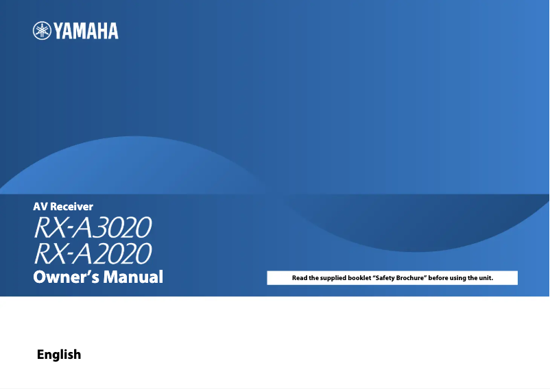 Page 1 de la notice Manuel utilisateur Yamaha RX-A2020