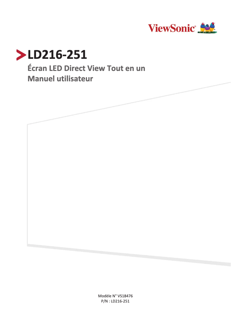 Page n°1 - Manuel utilisateur Viewsonic LD216-251