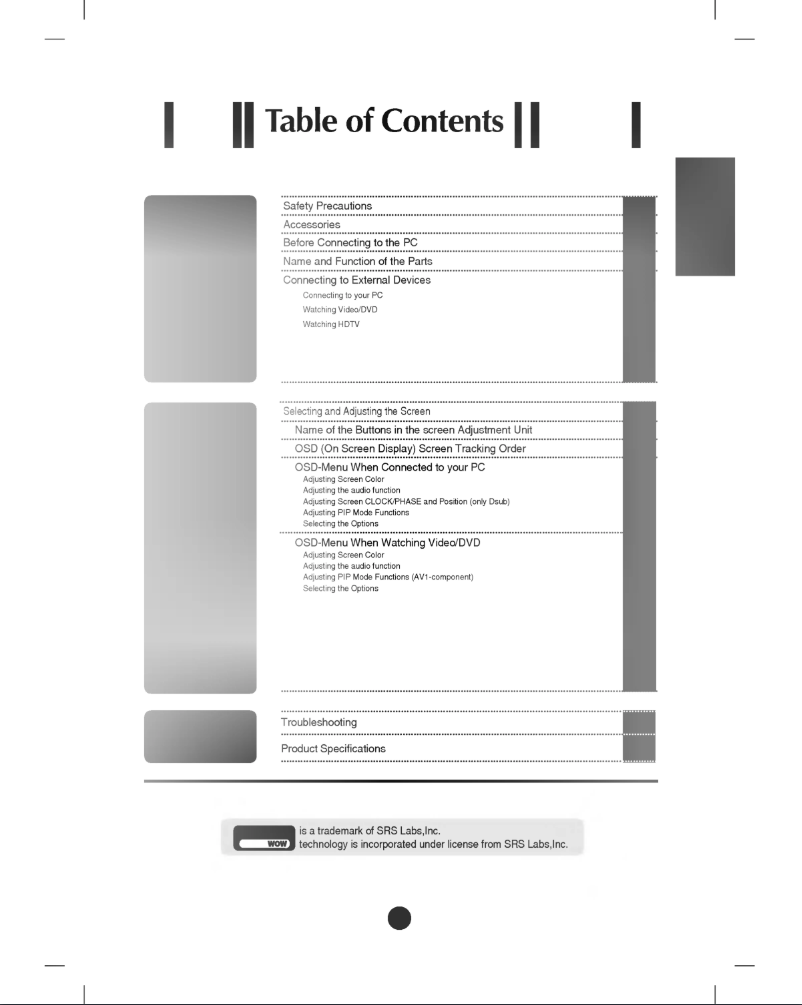 Page 1 de la notice Manuel utilisateur LG L173SA