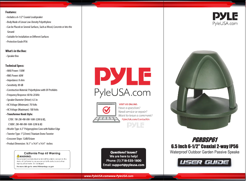 Page 1 de la notice Manuel utilisateur Pyle PGRDSP61