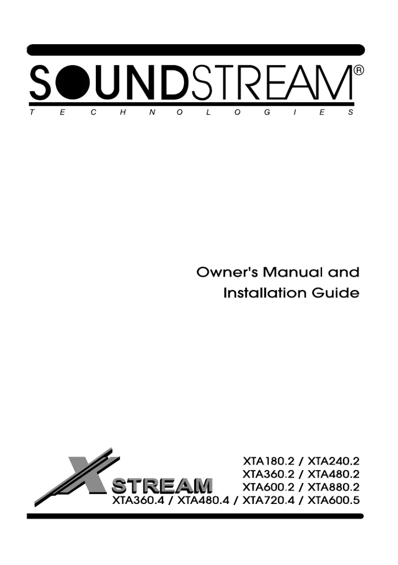 Page 1 de la notice Manuel utilisateur Soundstream XTA360.4
