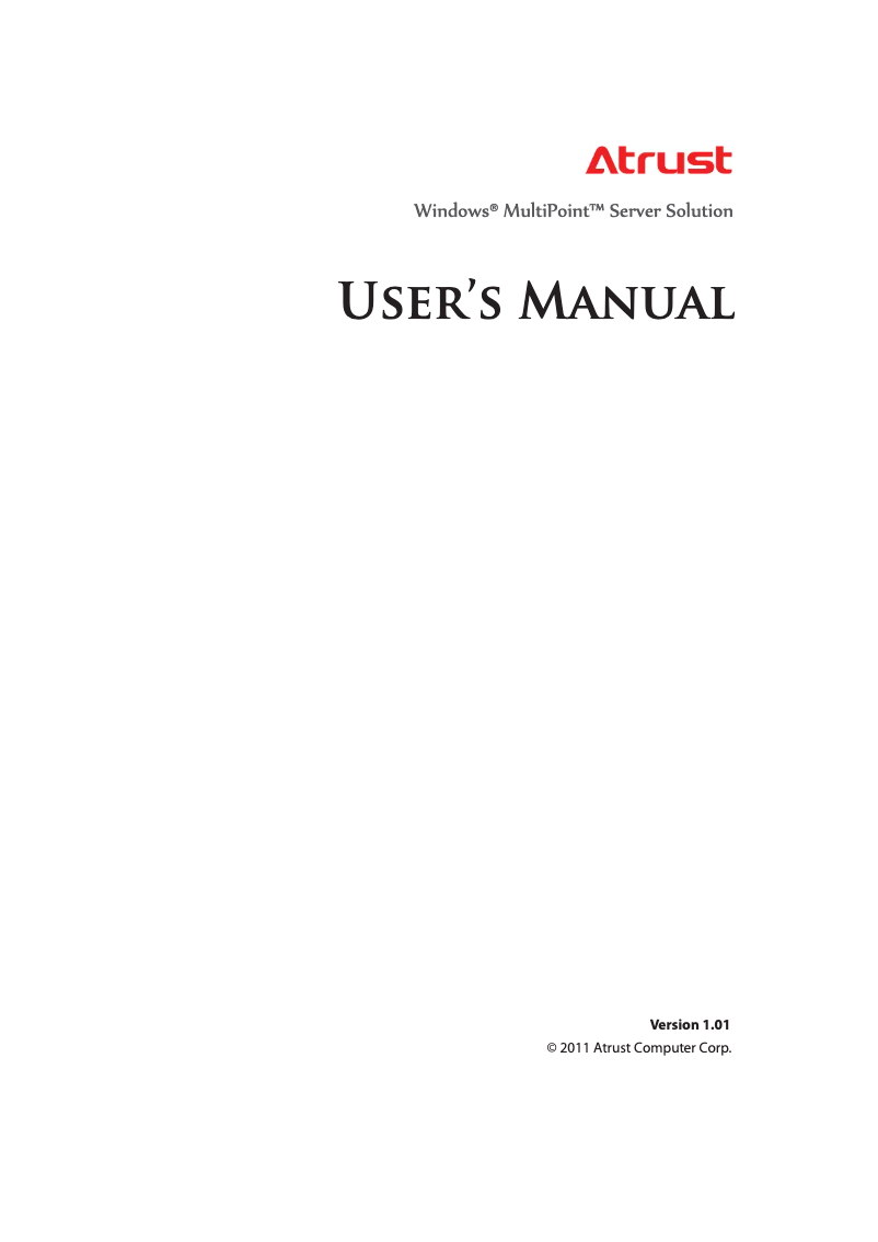 Page n°1 - Manuel utilisateur Atrust M200
