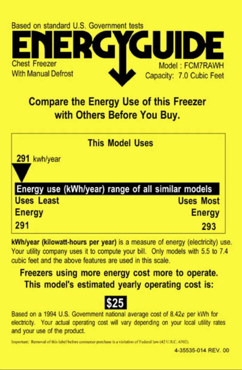 Page n°1 - Label énergétique GE FCM7RAWH