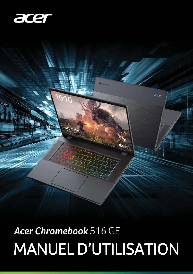 Page 1 de la notice Manuel utilisateur Acer Chromebook Gamer 516 GE