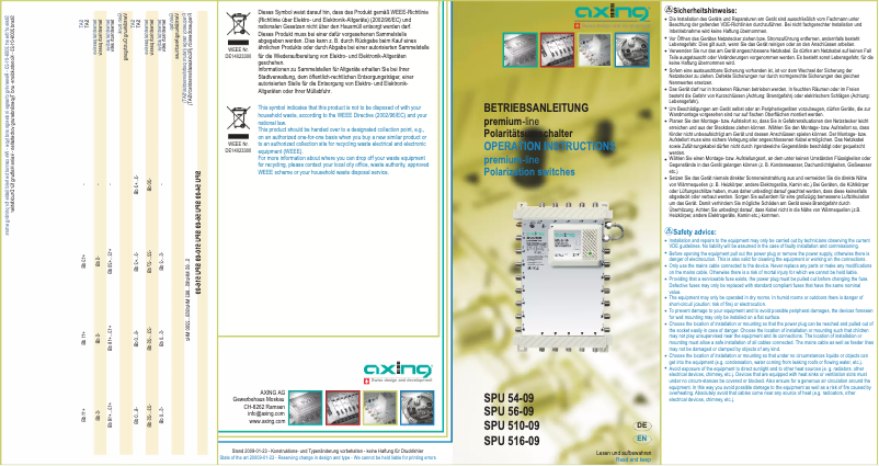 Page 1 de la notice Manuel utilisateur Axing SPU 54-09