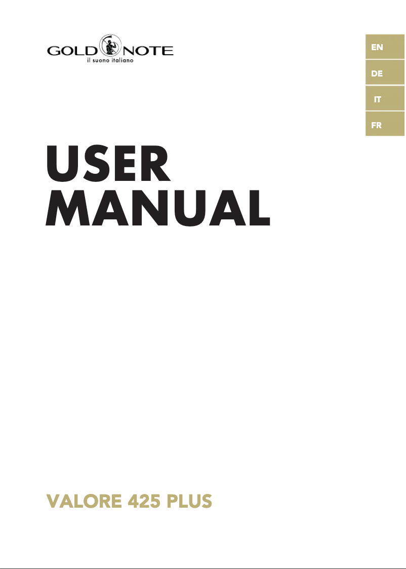 Image de la première page du manuel de l'appareil Valore 425 Plus
