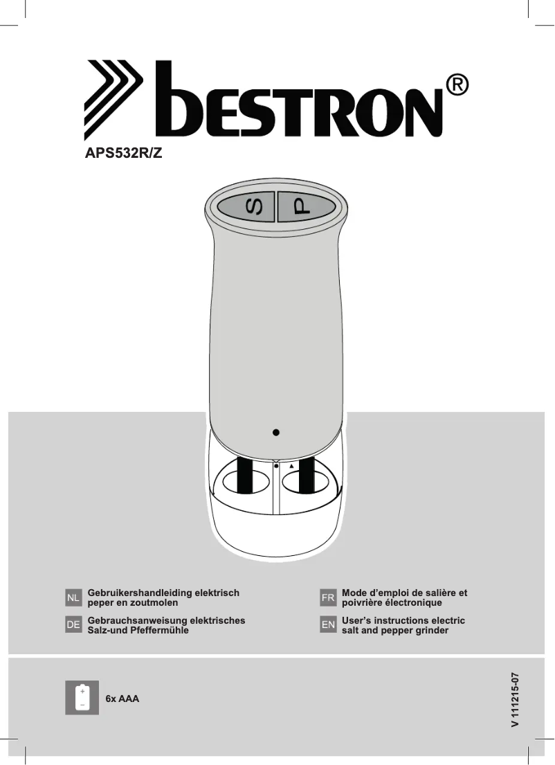 Image de la première page du manuel de l'appareil APS532R