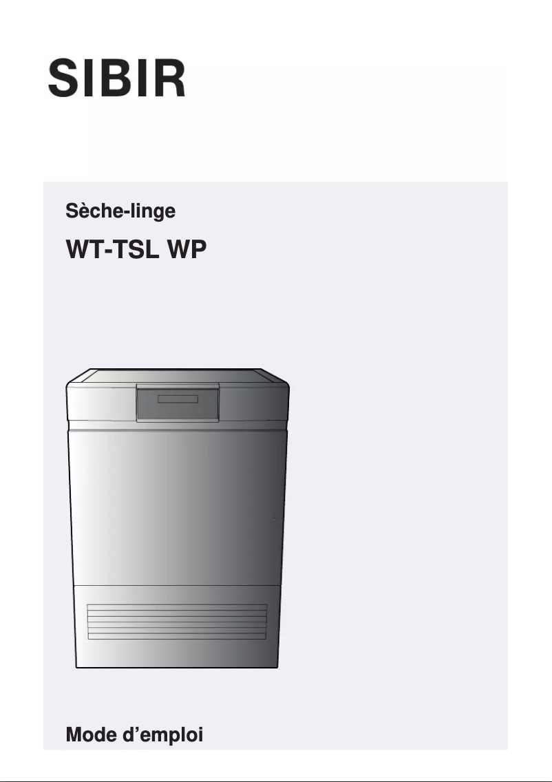 Page 1 de la notice Manuel utilisateur SIBIR WT-TSL WP 12003