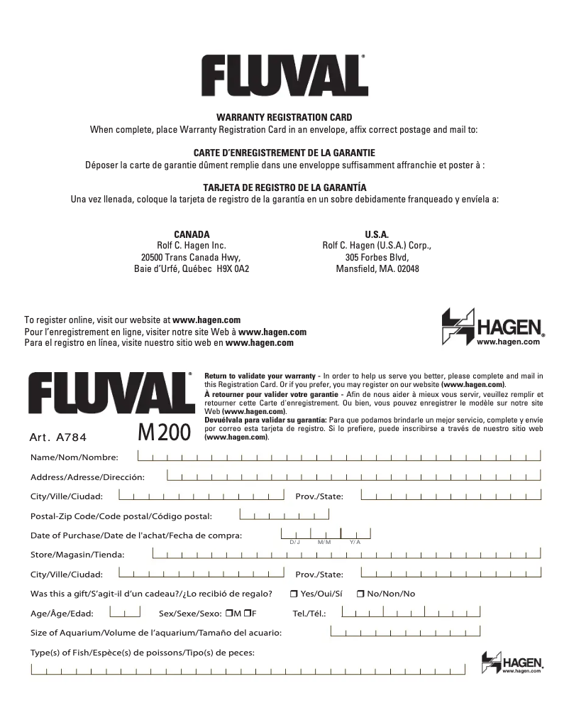 Page 1 de la notice Manuel utilisateur Fluval M100