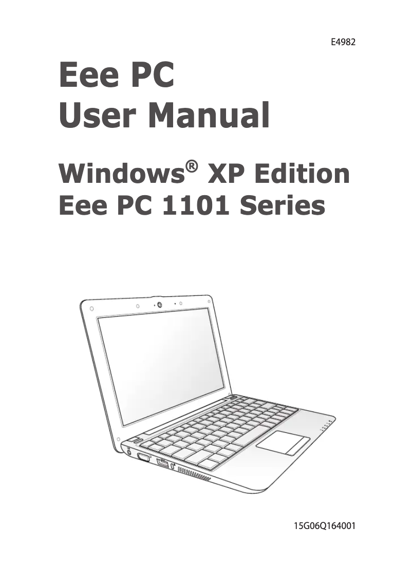 Page 1 de la notice Manuel utilisateur Asus Eee PC 1101HA