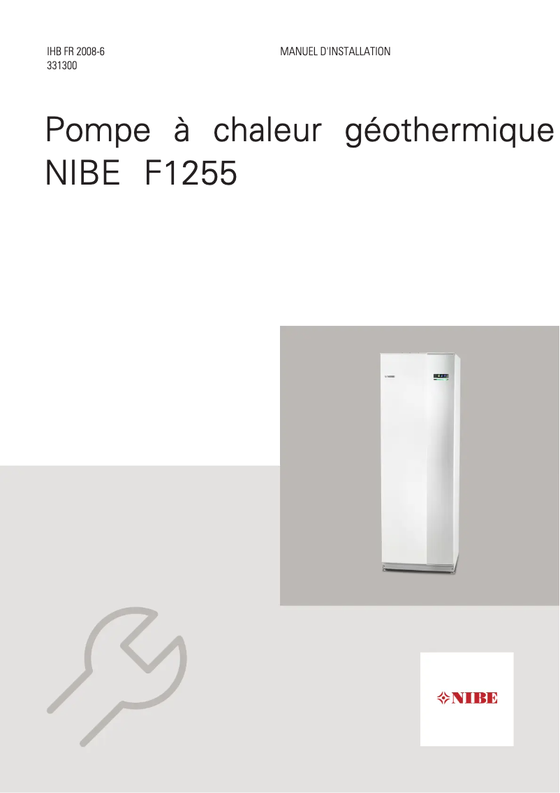 Page 1 de la notice Guide d'installation Nibe F1255-12