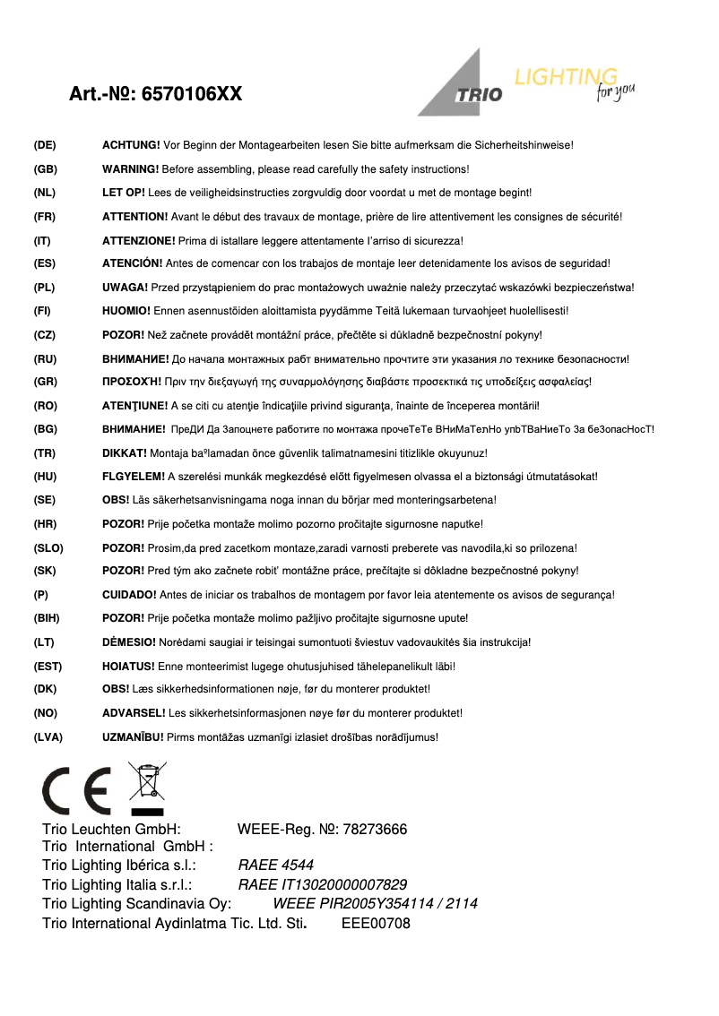 Image de la première page du manuel de l'appareil Cento 657010601