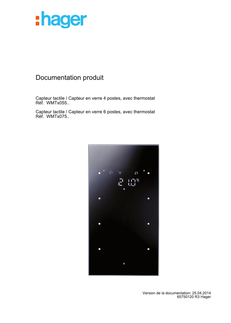 Page n°1 - Manuel utilisateur Hager WMT10755