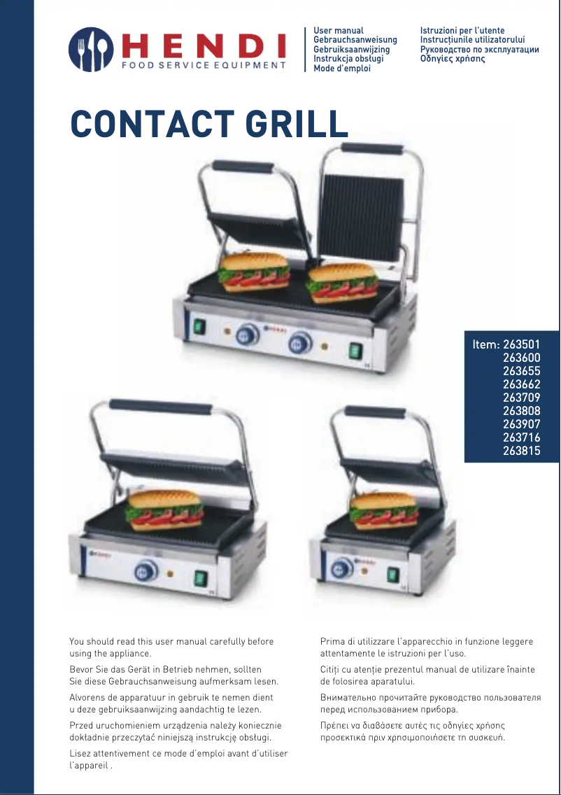 Page 1 de la notice Manuel utilisateur Hendi 263655