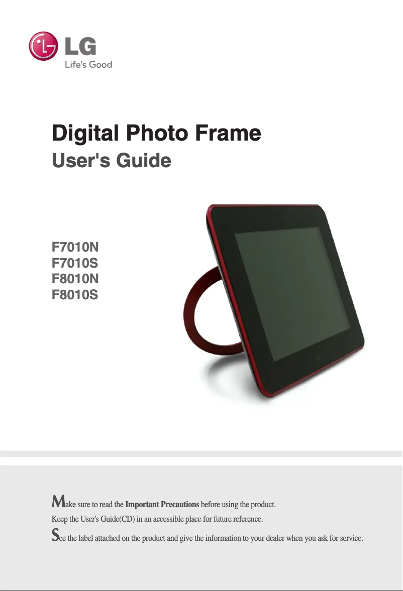 Page 1 de la notice Manuel utilisateur LG F7010N