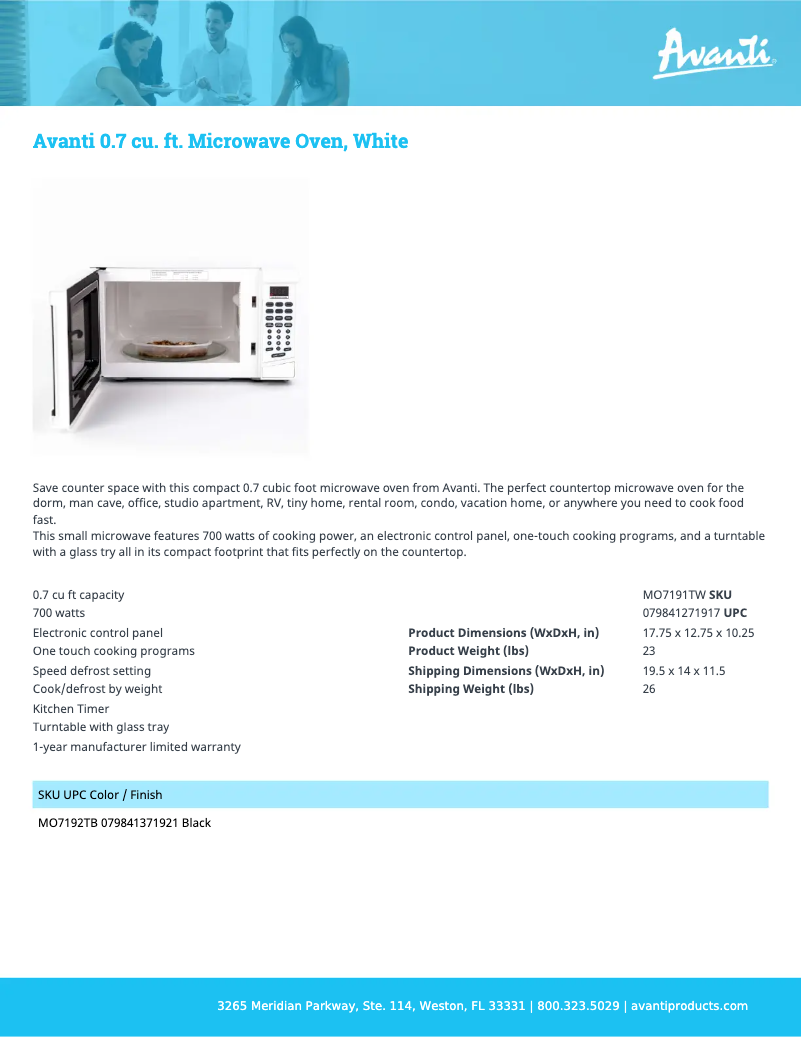 Image de la première page du manuel de l'appareil MO7191TW