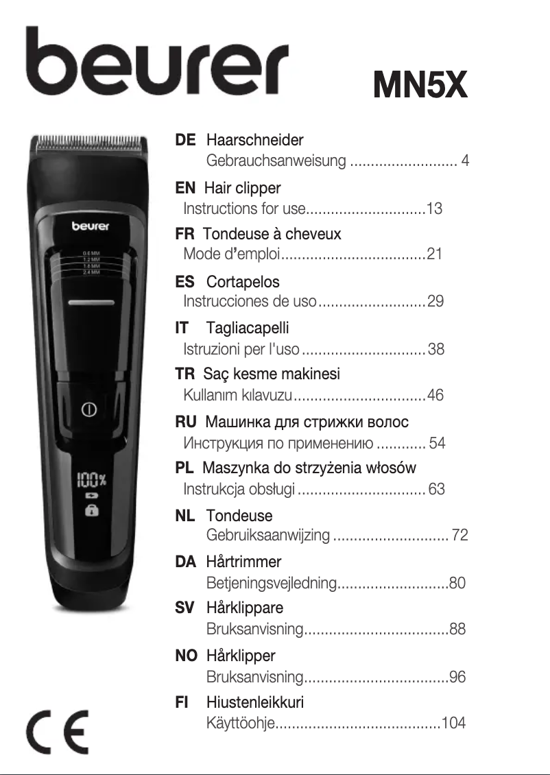 Image de la première page du manuel de l'appareil MN5X