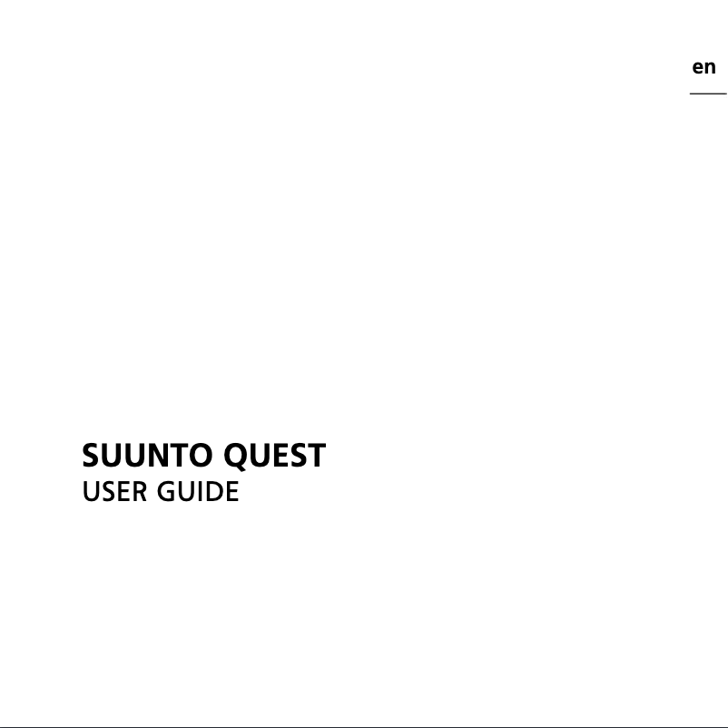 Página 1 del manual Manual de usuario Suunto Quest Running Pack