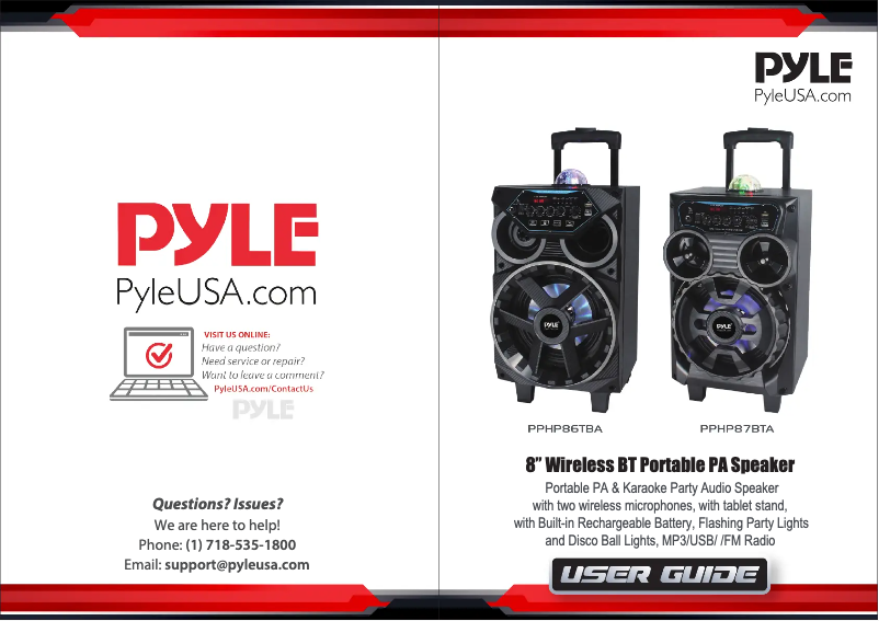 Page n°1 - Manuel utilisateur Pyle PPHP86TBA