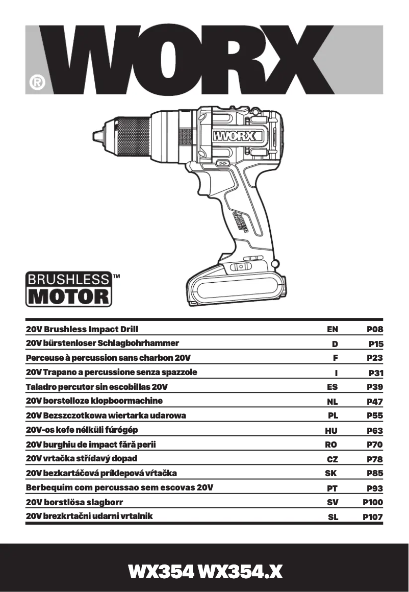 Page 1 de la notice Manuel utilisateur Worx WX354.9