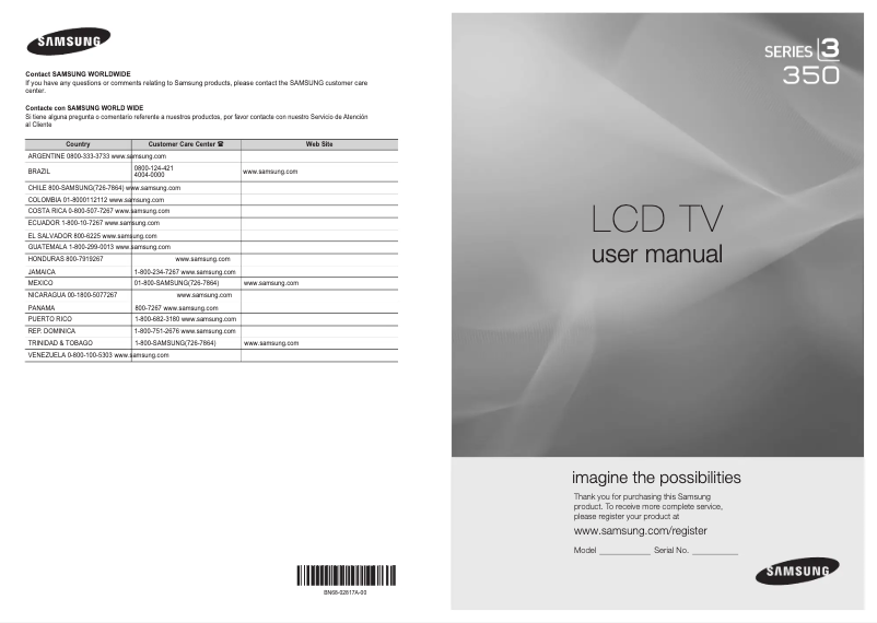 Page n°1 - Manuel utilisateur Samsung LN32C350